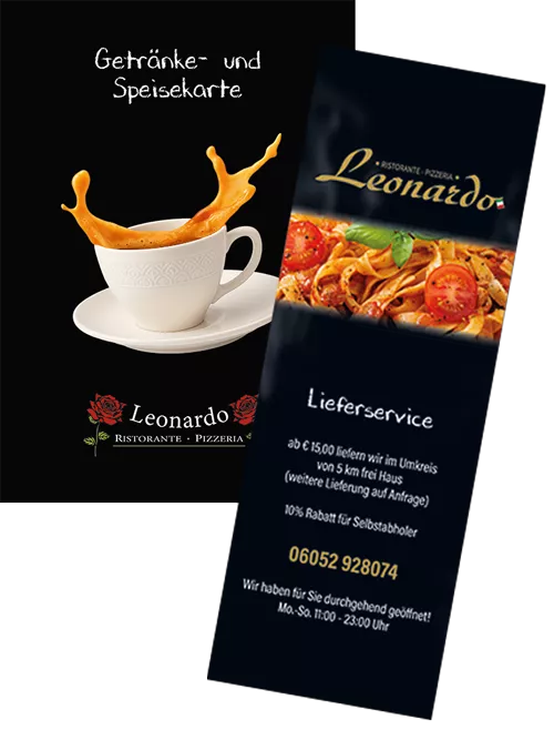 Speise- und Getränkekarte Ristorante Pizzeria Leonardo