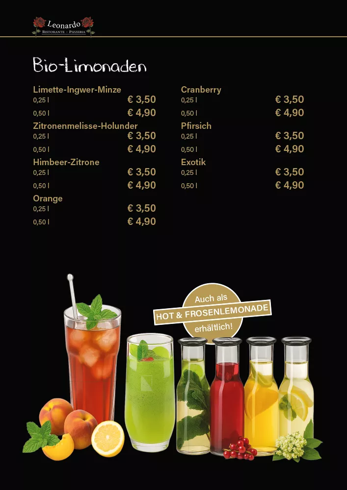 Getränkekarte Ristorante Pizzeria Leonardo